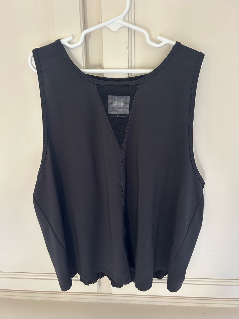 Lucky in Love Black Sleeveless V-Back Performance Tank